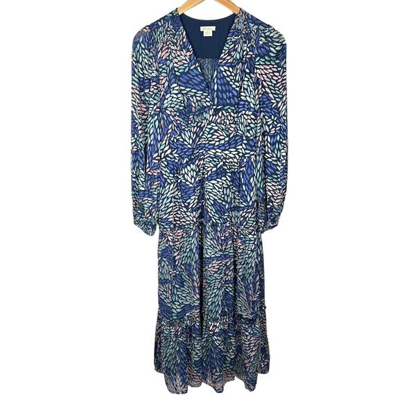 Shoshanna Tiered Embroidered Zanita Multicolor Long Sleeve Midi Dress Size 2 - Picture 4 of 16